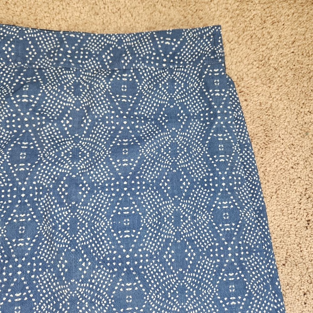 Ripskirt Hawaii Boho Denim Print Wrap Skirt Size L Blue Pockets Short Length